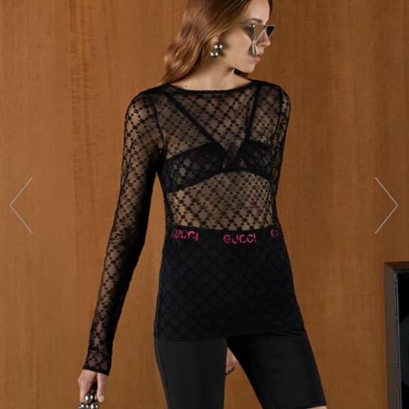 Gucci Tops - Gucci GG Star Tule Top